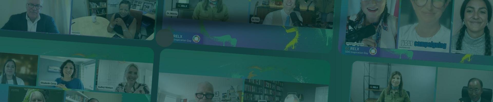 Background of multiple screenshots from RELX SDG Resource Centre 2026