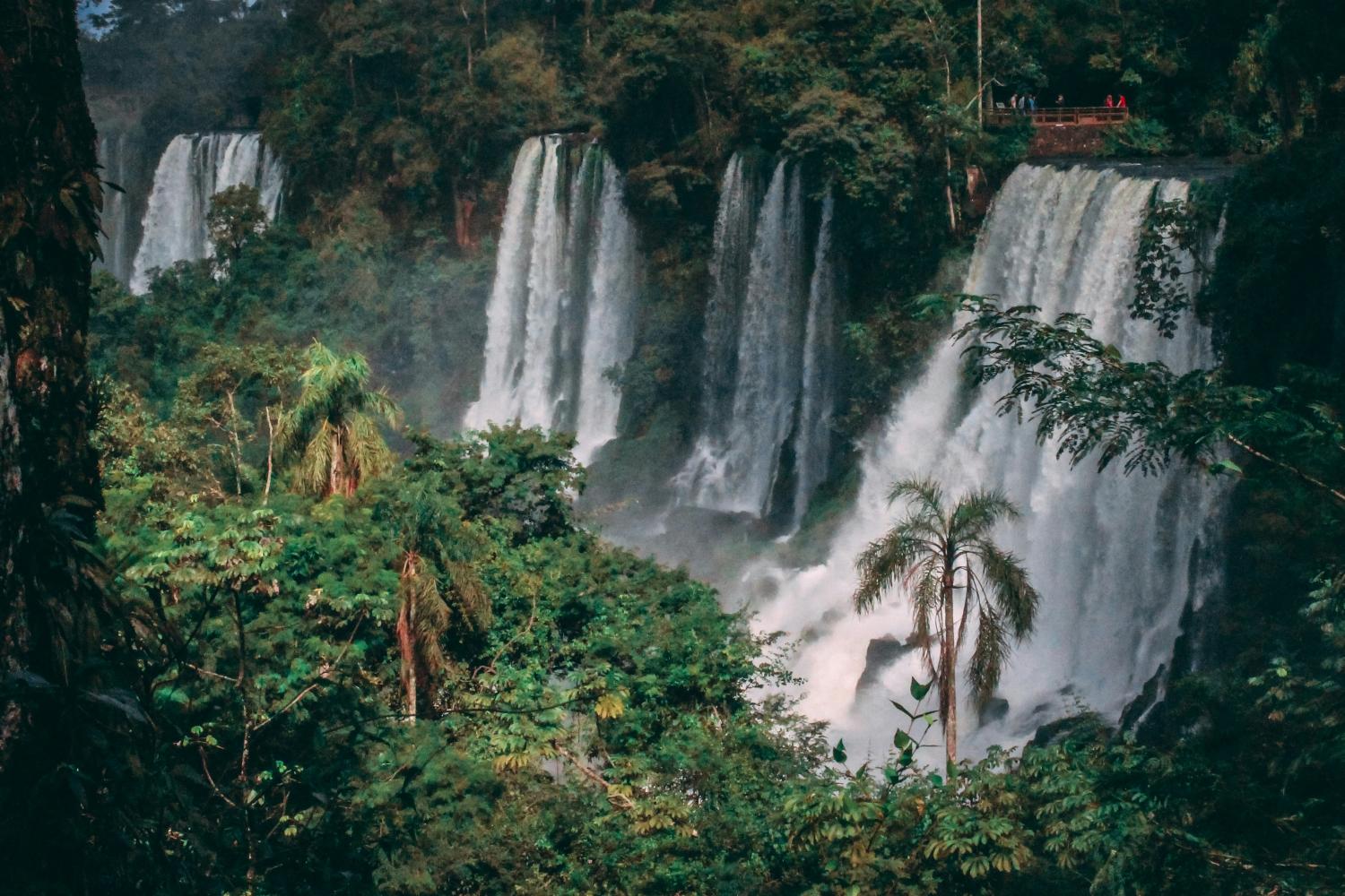 Image of waterfalls and green tropical forest 