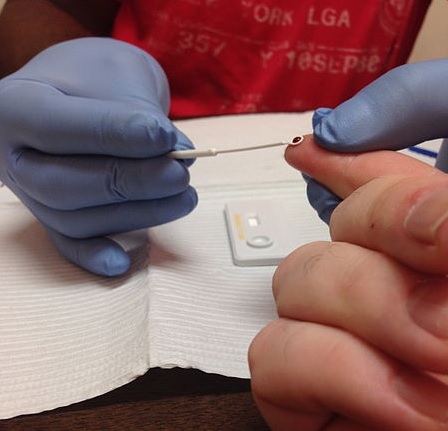 HIV Rapid Test being administered (Equality Michigan viaWikimedia Commons)